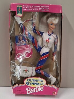 1996 Olympic Gymnast Barbie Doll Licensed Product Of Atlanta Games